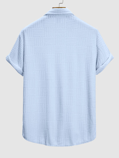 Mens terry cloth striped jacquard shirt