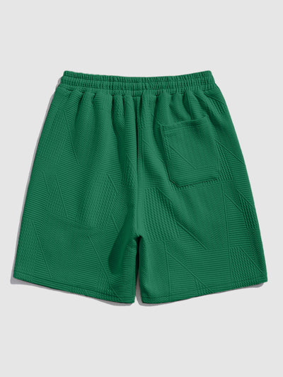 Mens Geometric Drawstring Shorts