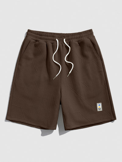 Mens Geometric Drawstring Shorts