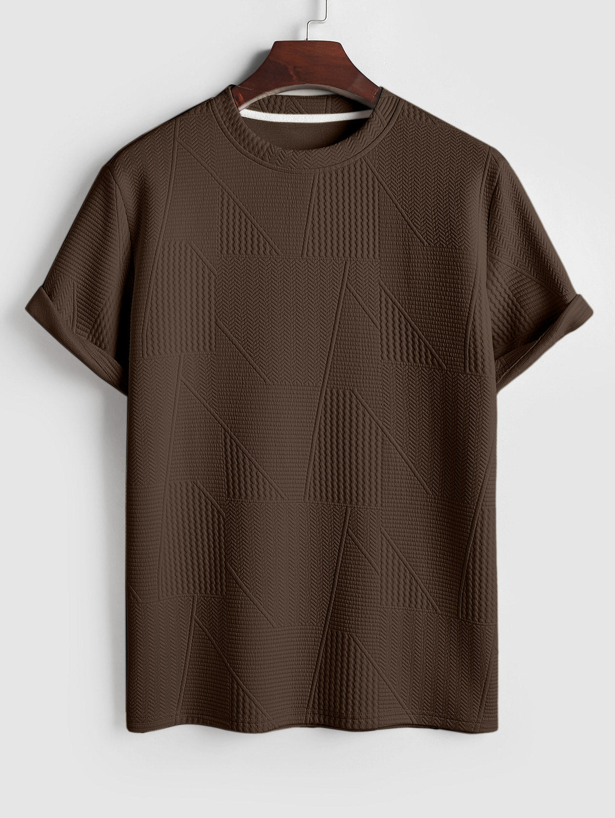 Mens Geometric Textured Casual T-shirt