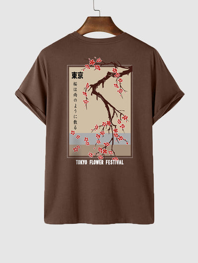 Men's Plum Blossom Casual T-shirt Kosyway