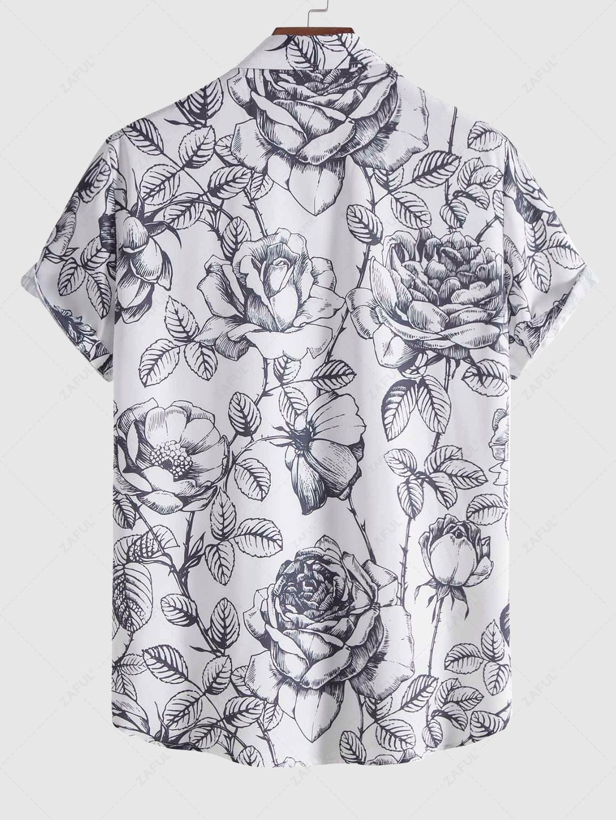 Men's Summer Vacation Beach Floral Print Button Up Short Sleeves Hawaii Shirt