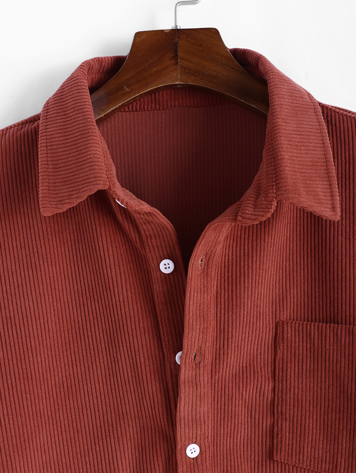 Men's Vintage Half Button Corduroy Shirt