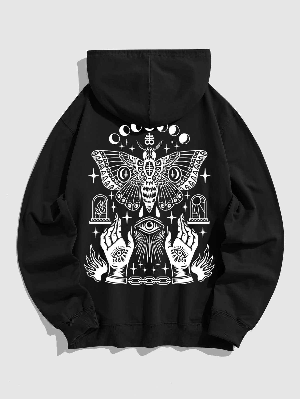 Men's Gothic Style Butterfly Eye Hands Pattern Hoodie