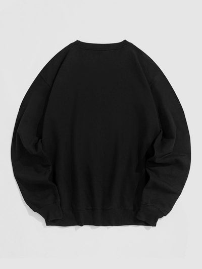 Men's Casual Hand In Hand Graphic Crew Neck Pullover Sweatshirt Kosyway