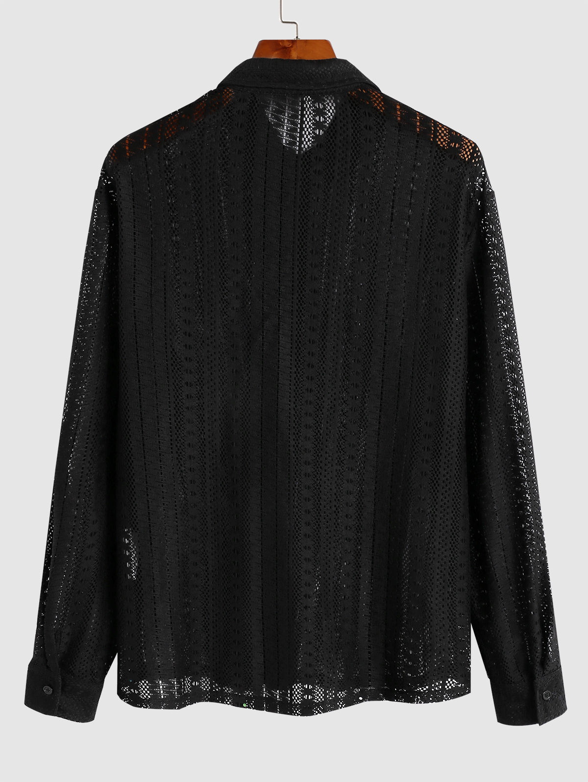 Men's Party See Thru Lace Long Sleeve Shirt