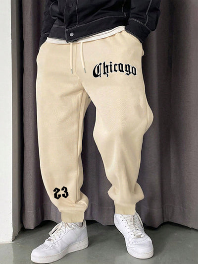 Men's Chicago Beam Feet Drawstring Jogger Pants Kosyway