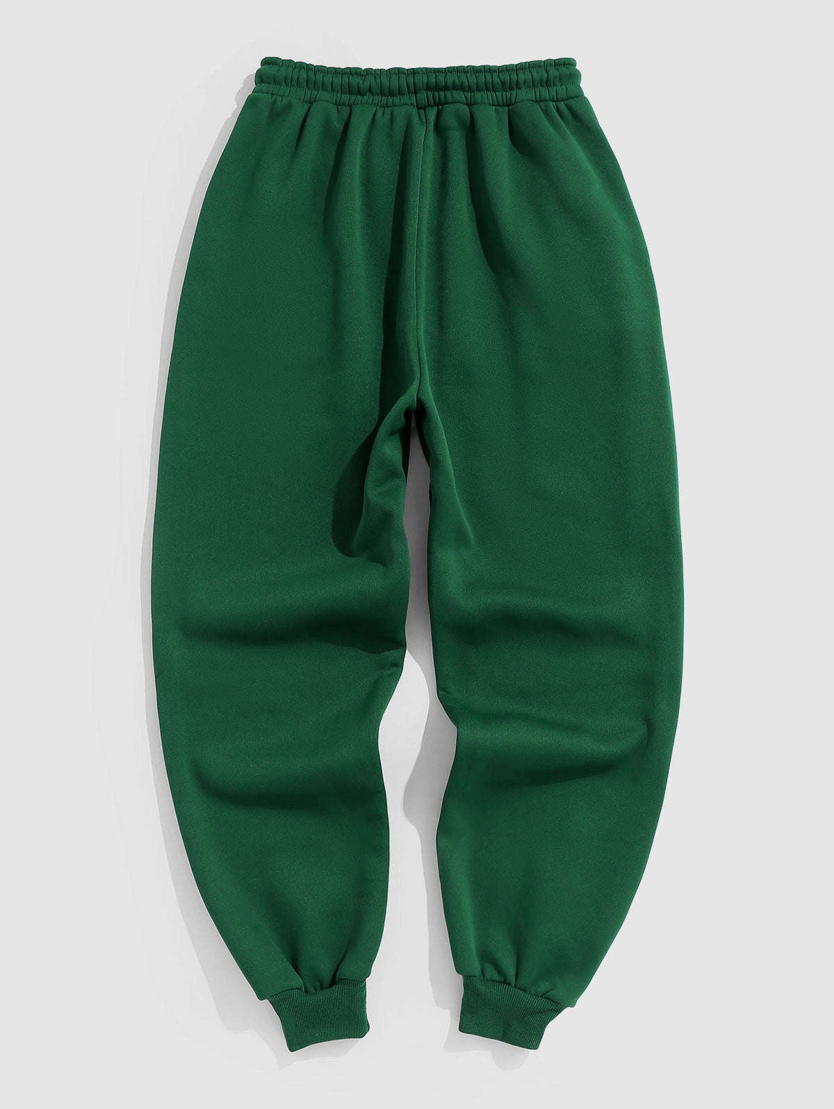 Solid Color Thermal Fleece-lined Casual Sweatpants