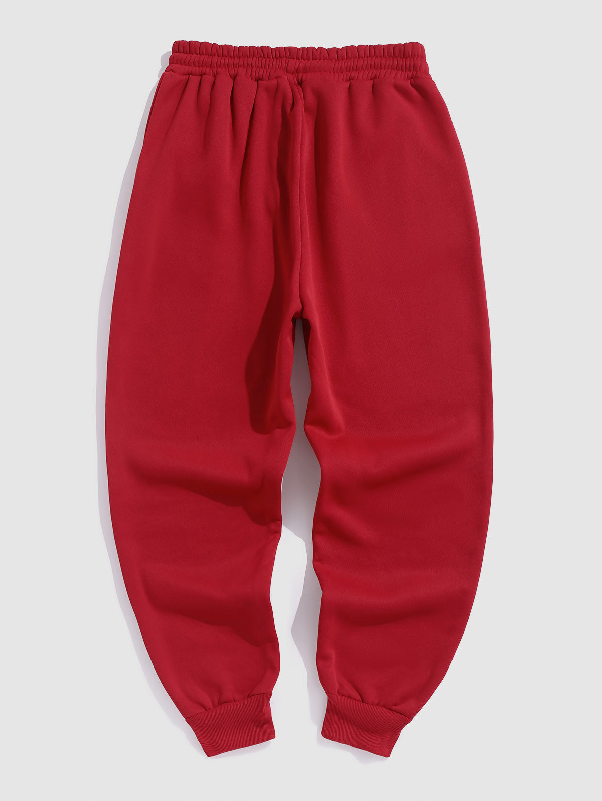 Solid Color Thermal Fleece-lined Casual Sweatpants