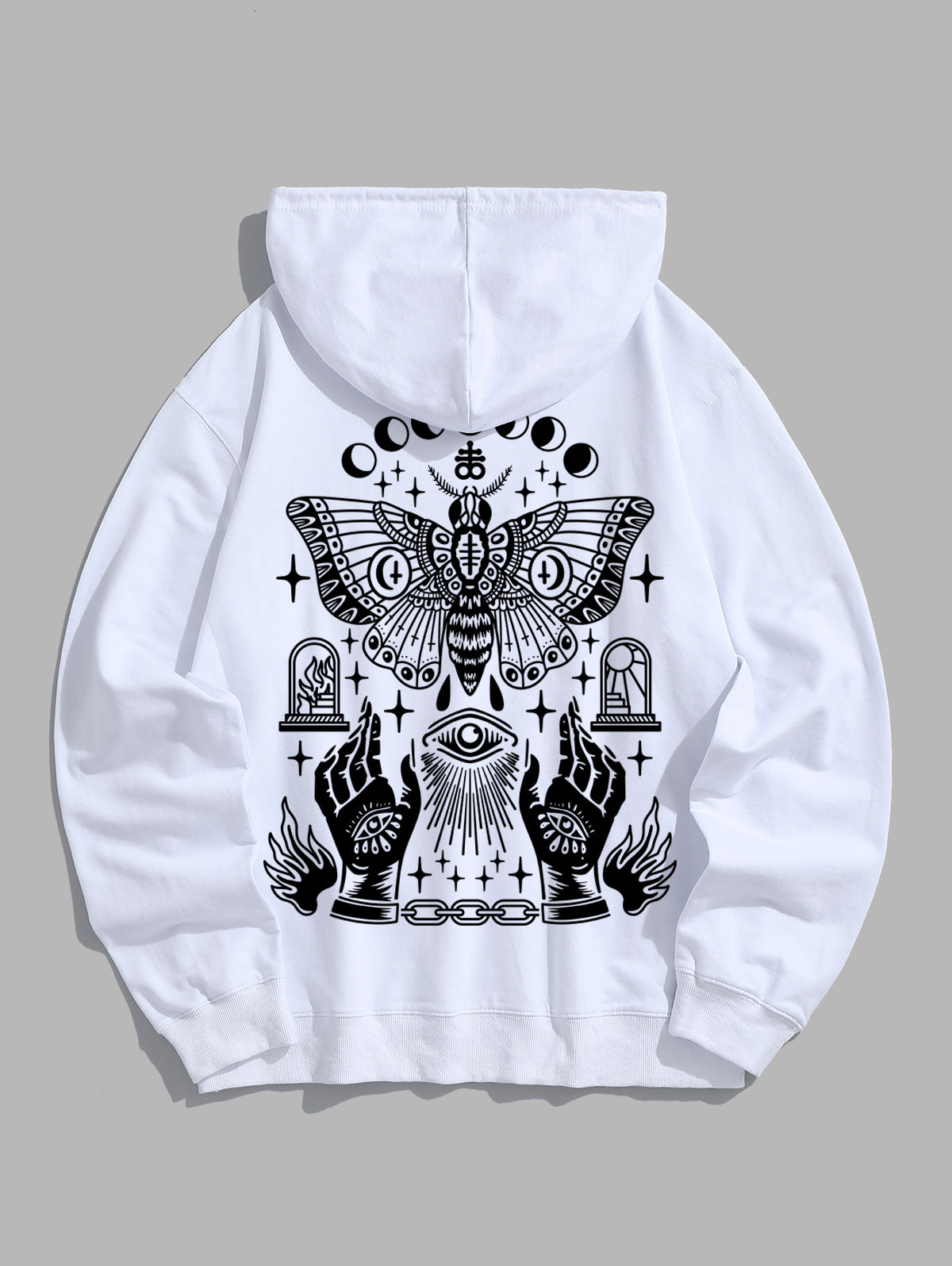 Men's Gothic Style Butterfly Eye Hands Pattern Hoodie