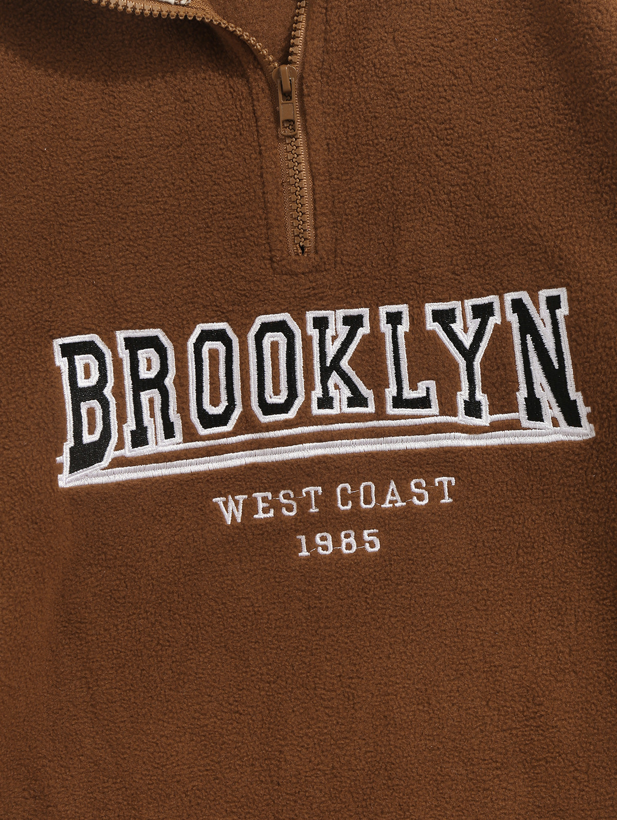 Mens Colorblock BROOKLYN WEST COAST Embroidery Fleece Sweatshirt