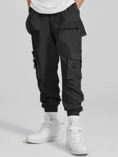 Strap Design Beam Feet Cargo Pants