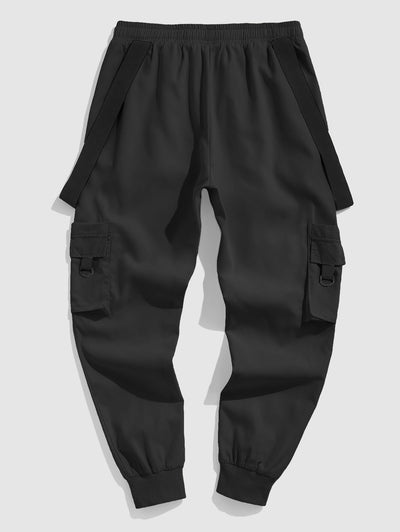 Strap Design Beam Feet Cargo Pants