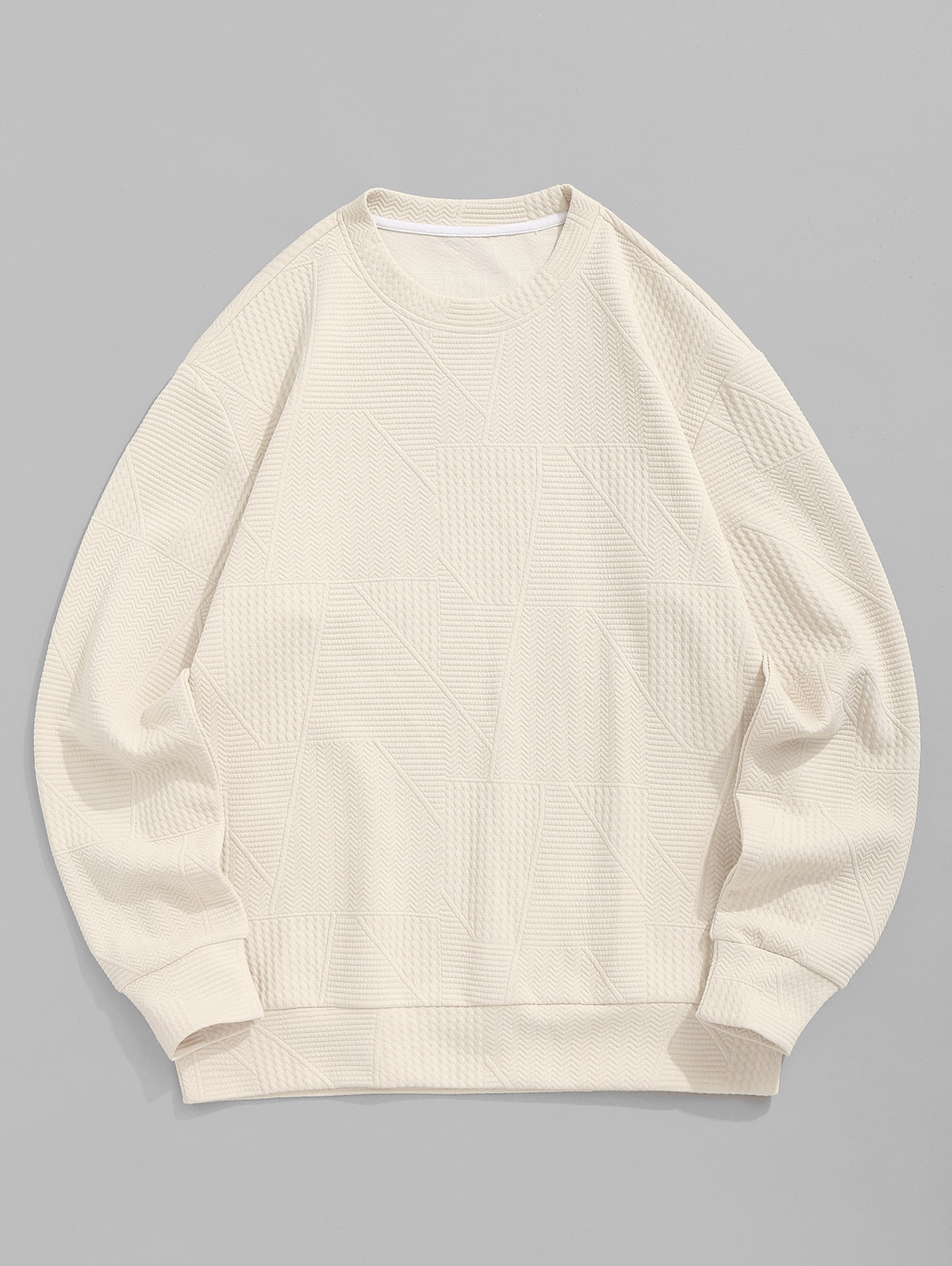 Men's Casual Geometric Textured Sweatshirt Kosyway