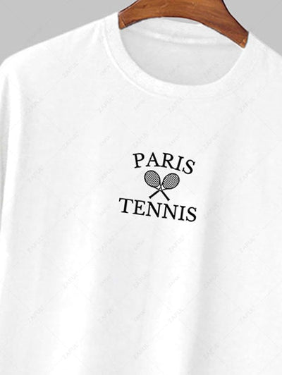 Men's PARIS Letter Pattern Printed Short Sleeves T-shirt Kosyway