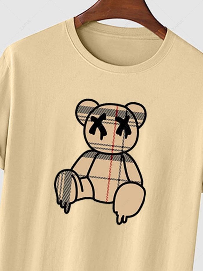 Men's Bear Graphic Printed Short Sleeves T-shirt Kosyway