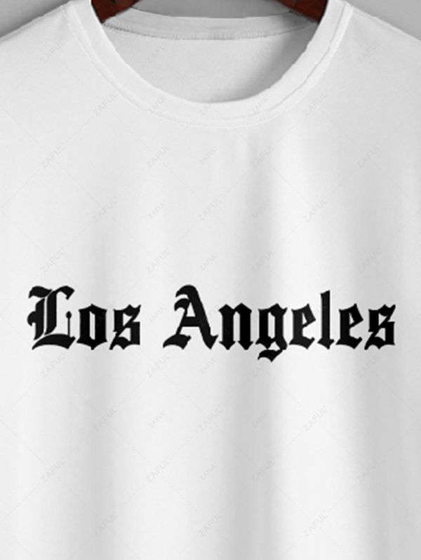 Men's Los Angeles Letter Printed Short Sleeves T-shirt Kosyway