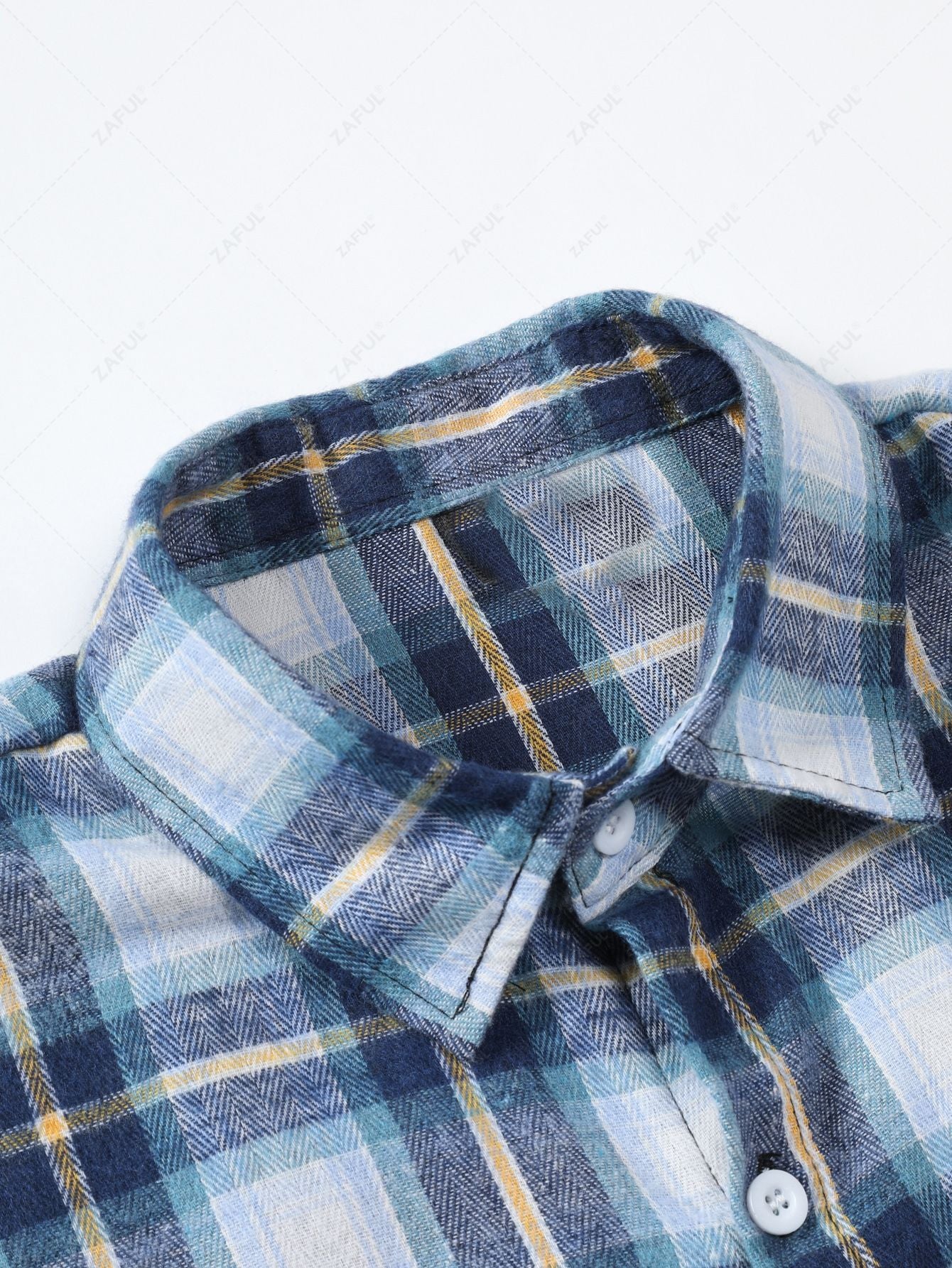 Men's Plaid Button Up Short Sleeves Shirt