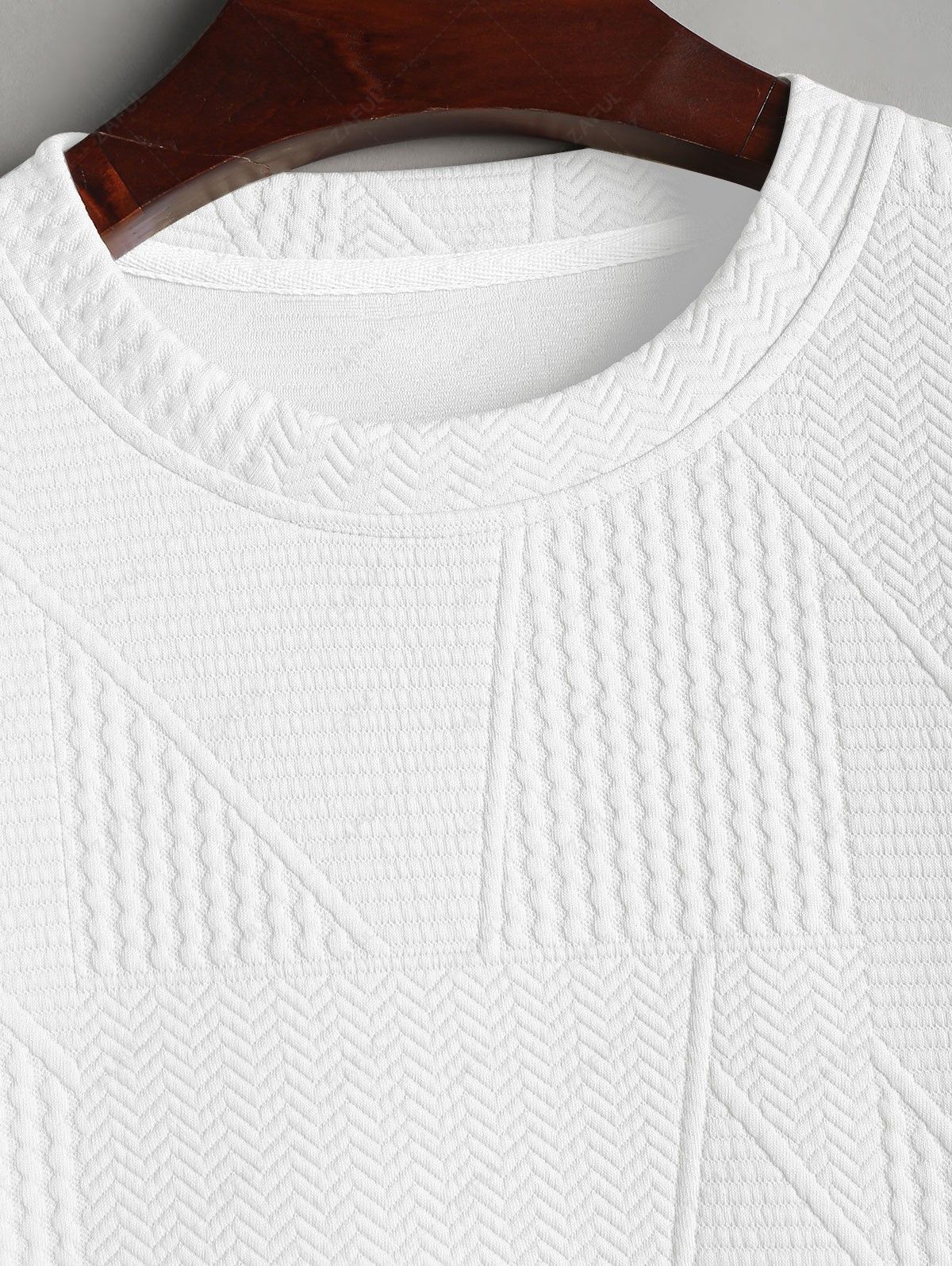 Geometric Textured Short Sleeves Basic T-shirt Kosyway