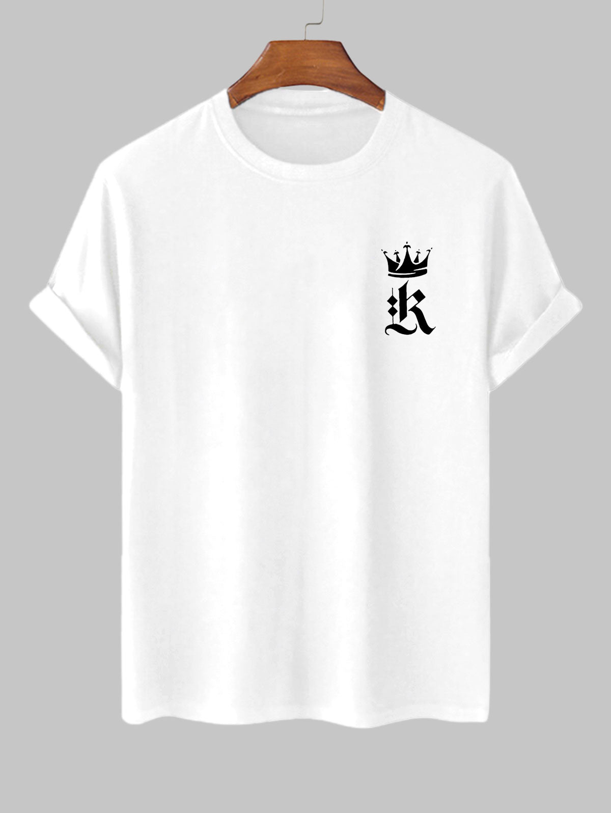 Men's Crown K Letter Graphic Printed Short Sleeves T-shirt