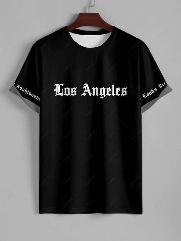 Men's Los Angeles Letter Printed Short Sleeves T-shirt