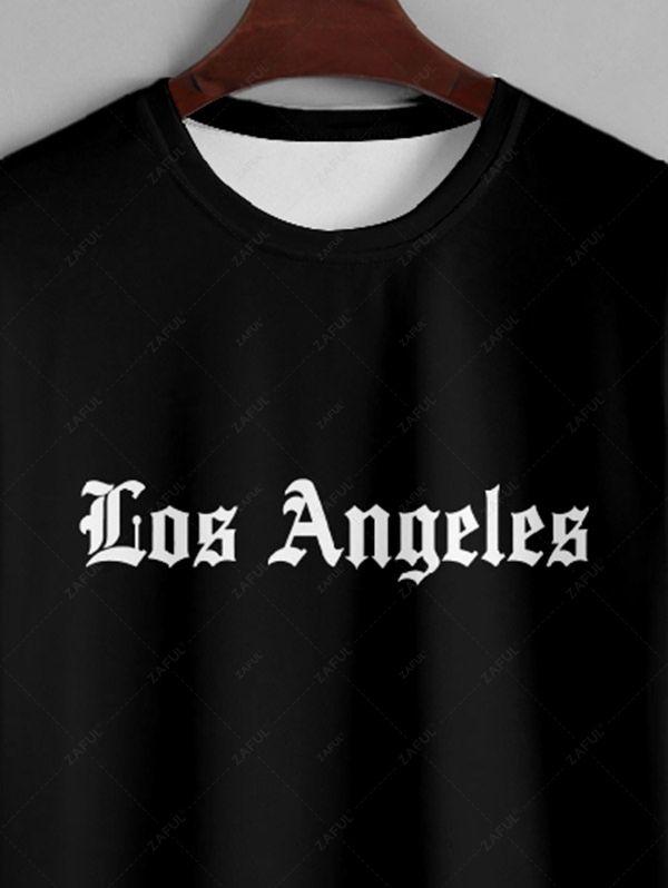 Men's Los Angeles Letter Printed Short Sleeves T-shirt