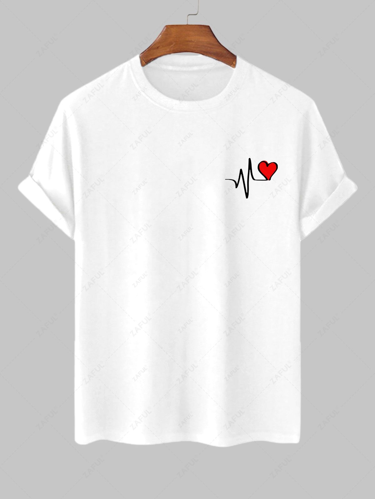 Men's Heart Graphic Printed Short Sleeves T-shirt