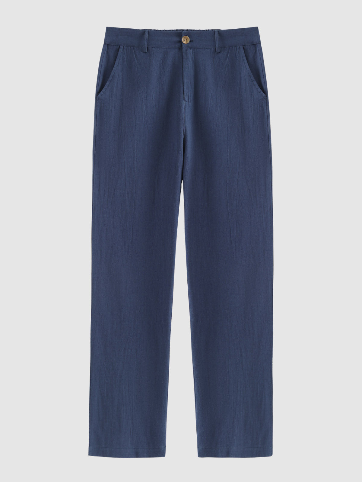 Men's Solid Color Cotton and Line Straight Leg Pants