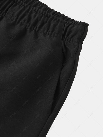 Men's Solid Color Drawstring Slant Pockets Casual Shorts