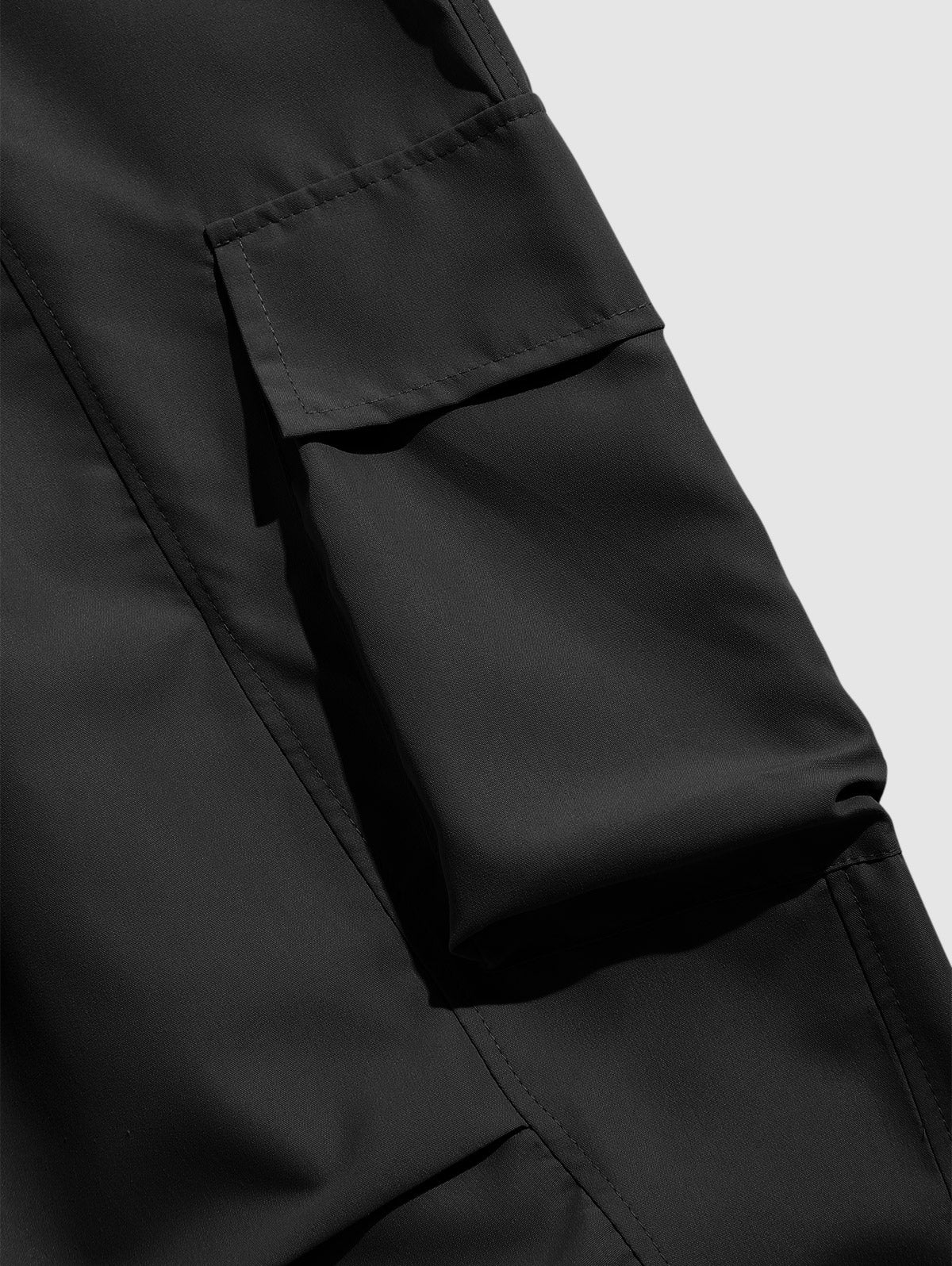 Men's Streetwear Techwear Flap Pockets Solid Color Drawstring Straight Leg Cargo Pants