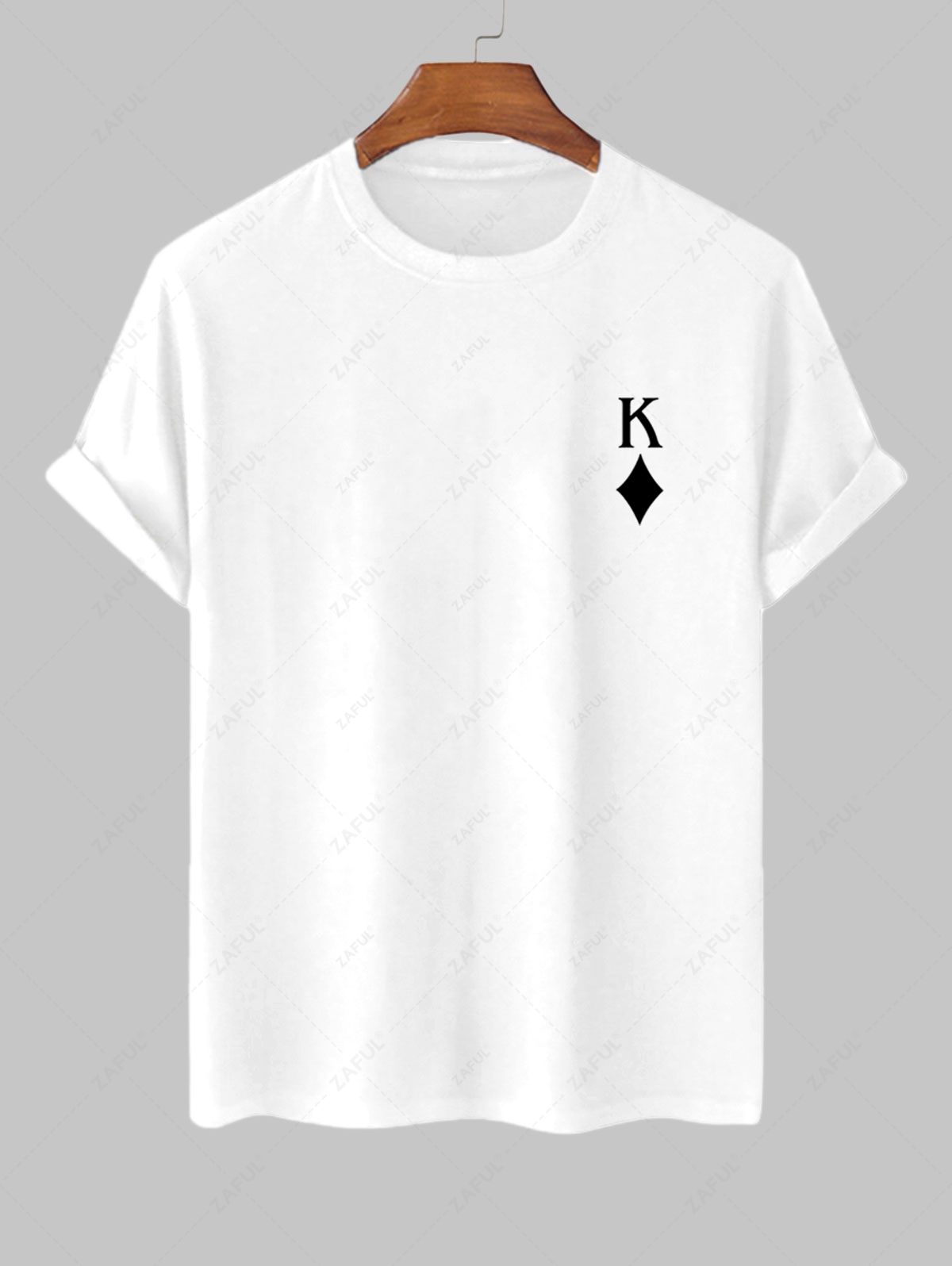 Men's K Playing Card Graphic Printed Short Sleeves T-shirt