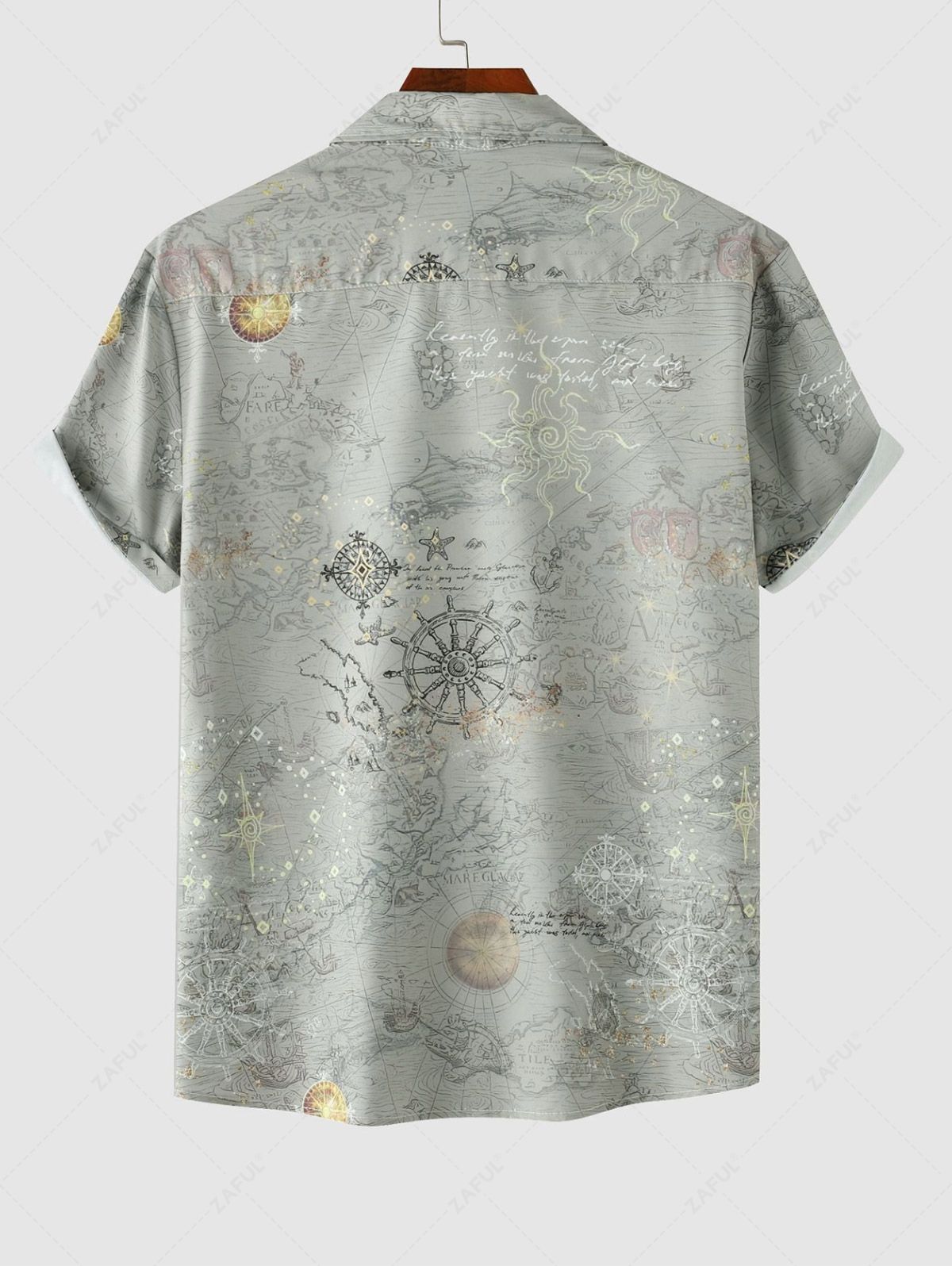 Men's Printed Button Up Short Sleeves Vacation Casual Shirt