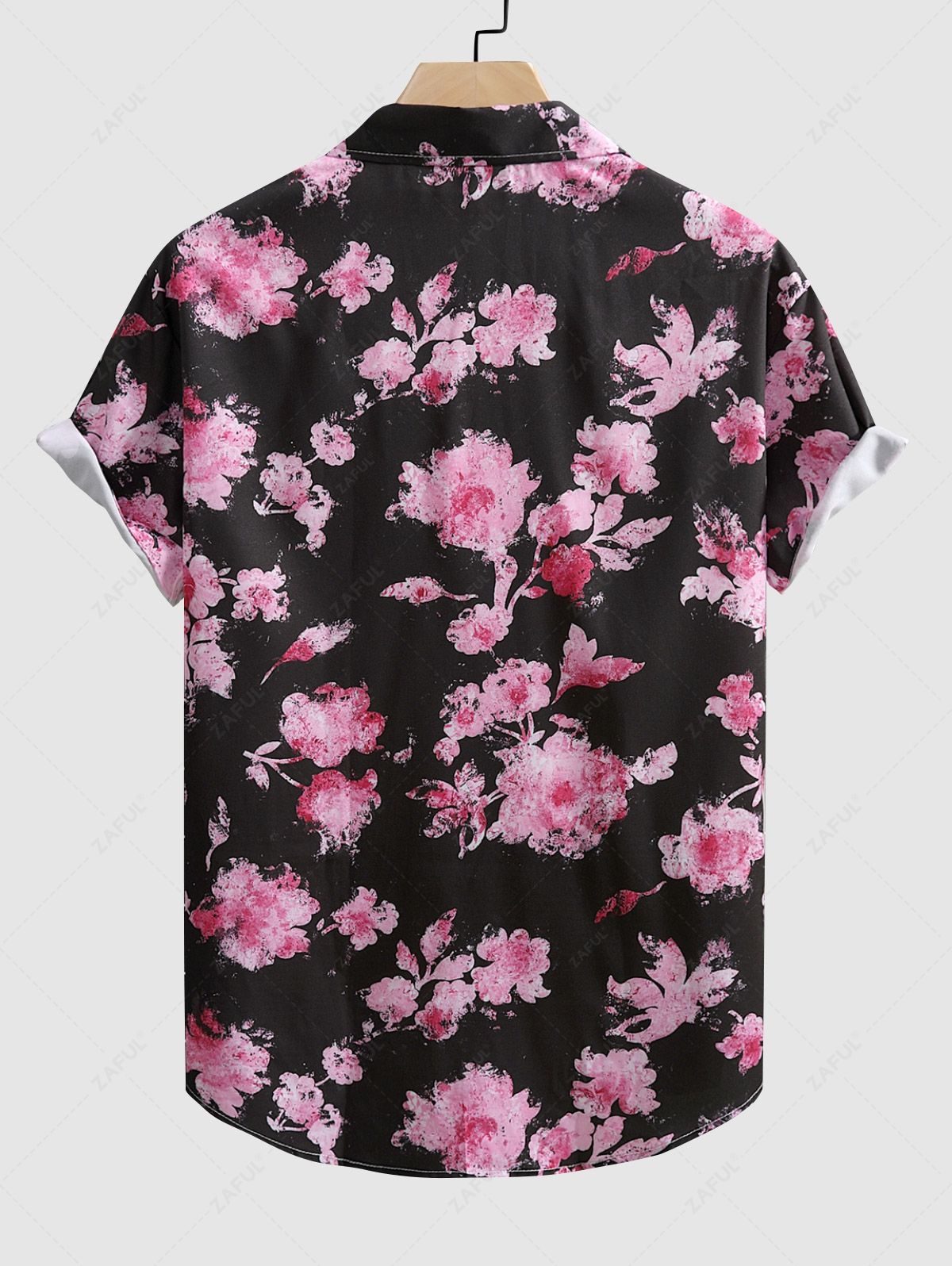 Men's Floral Printed Casual Vacation Hawaii Short Sleeves Shirt Kosyway