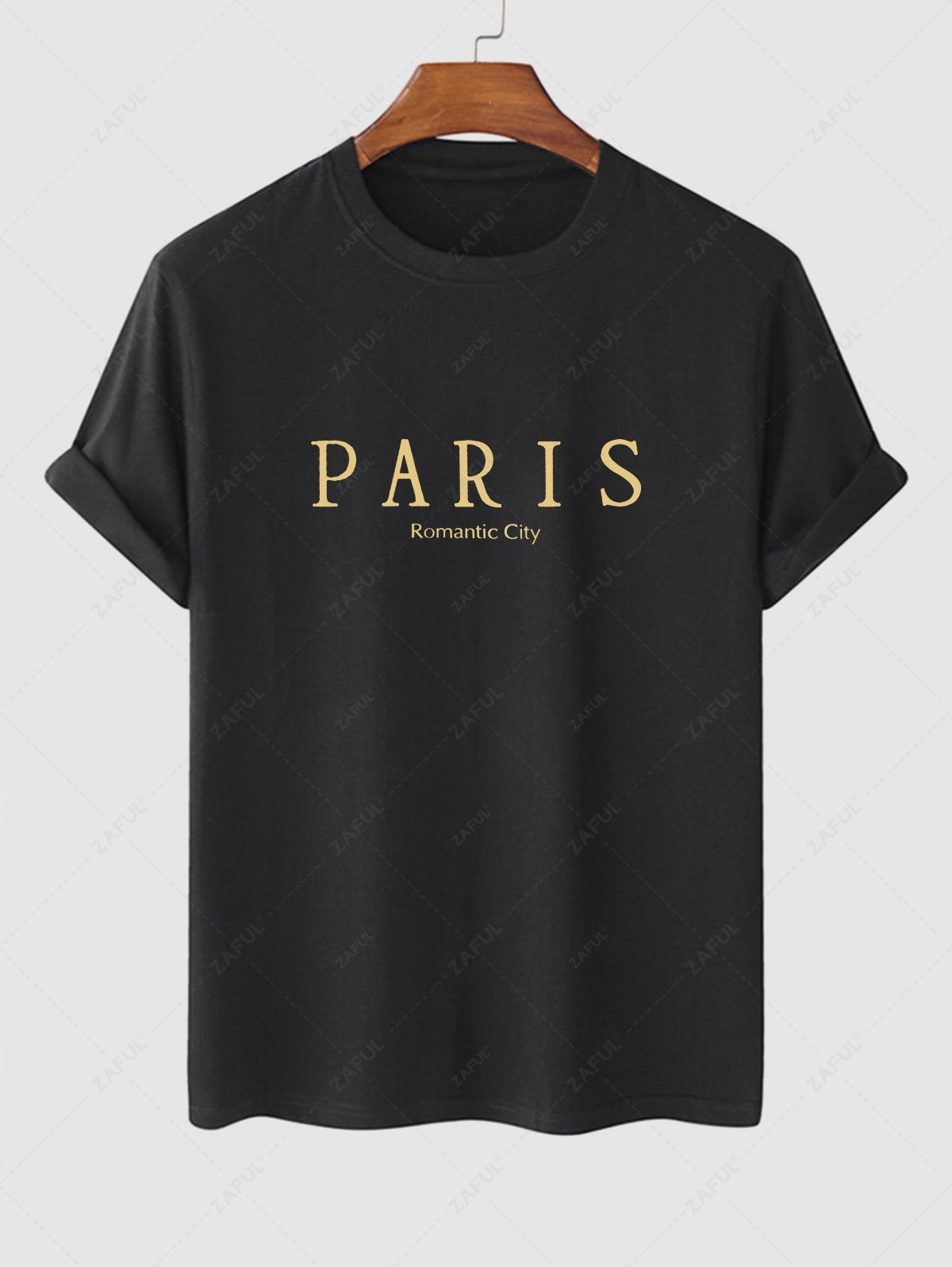 Men's PARIS Letter Graphic Printed Short Sleeves T-shirt