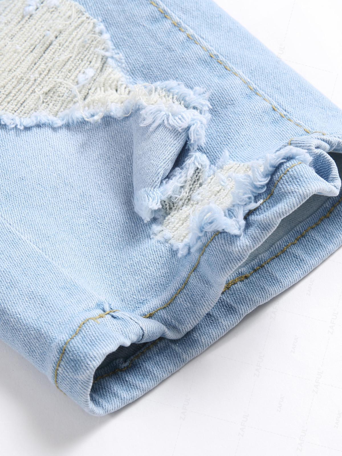 Men's Zipper Fly Frayed Distressed Denim Jean Shorts