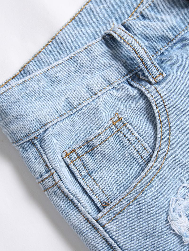 Men's Destoryed Ripped Distressed Frayed Denim Shorts