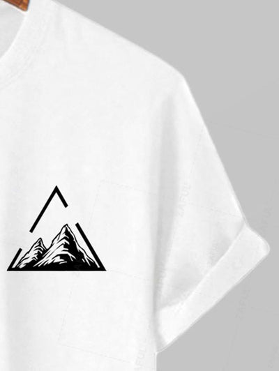 Men's Mountain Graphic Printed Short Sleeves T-shirt