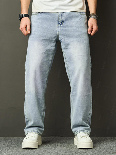 Men's Minimalist Basic Zipper Fly Straight Jeans