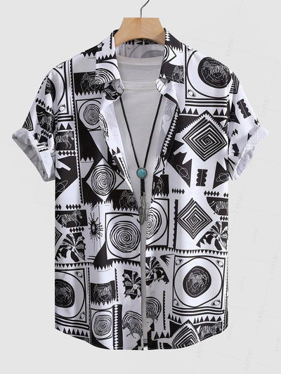 Men's Ethnic Style Pattern Casual Short Sleeves Shirt