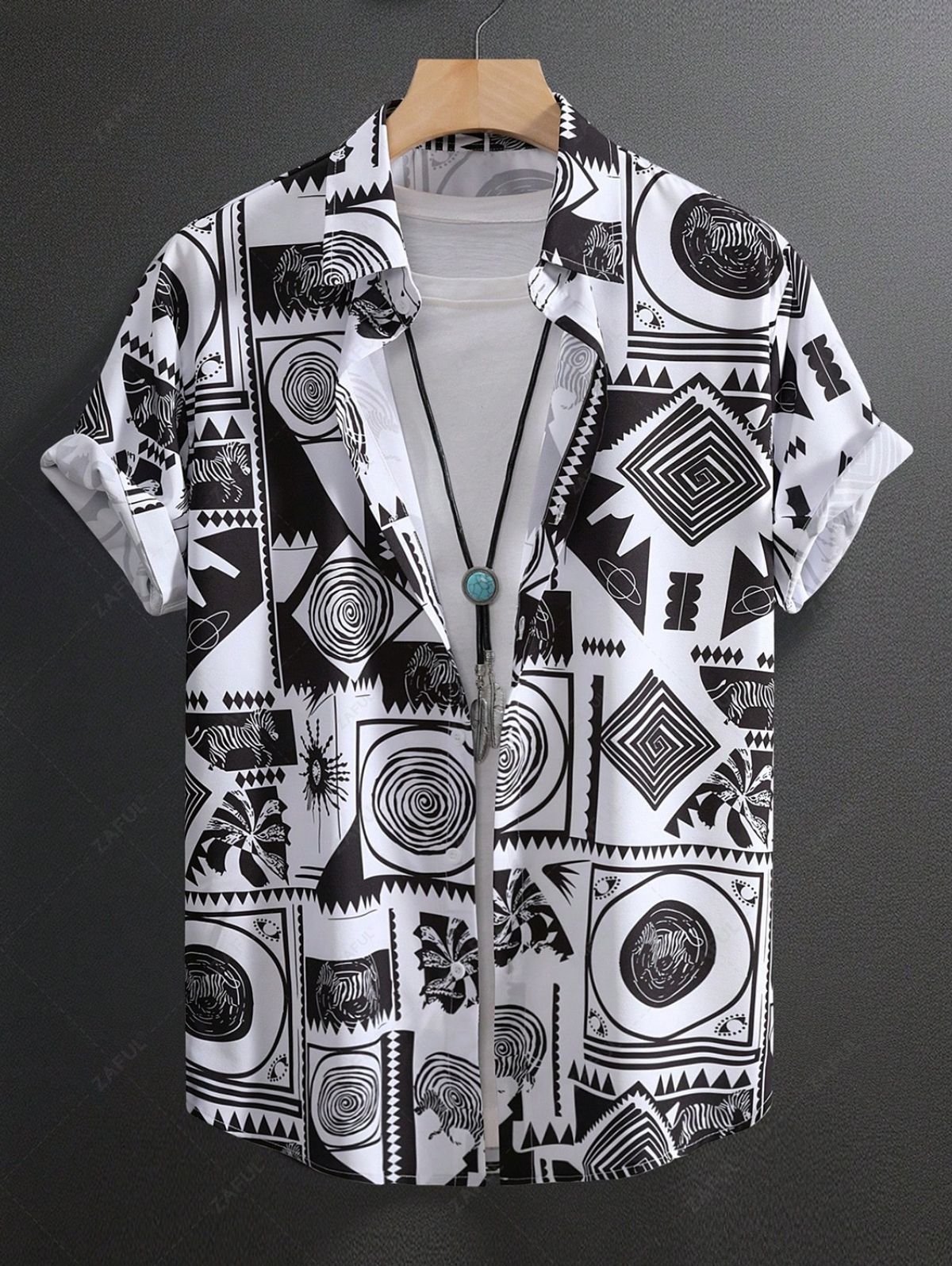 Men's Ethnic Style Pattern Casual Short Sleeves Shirt