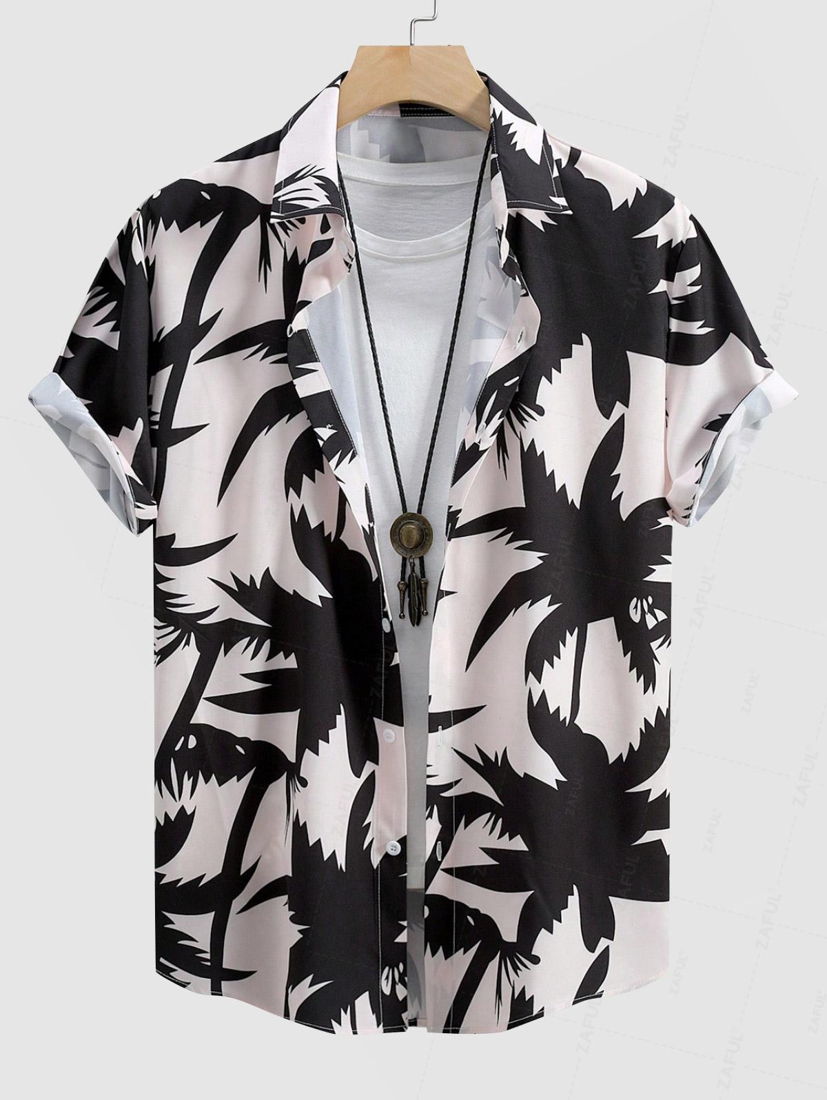 Men's Leaves Graphic Printed Short Sleeves T-shirt