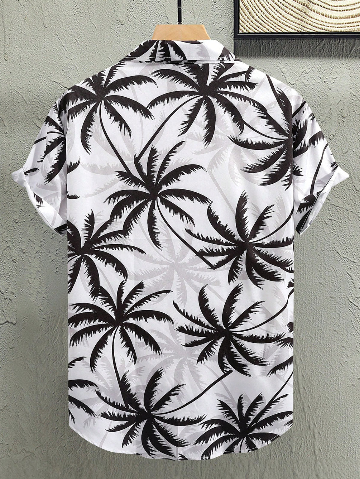 Men's Coconut Tree Printed Casual Vacation Hawaii Short Sleeves Shirt Kosyway