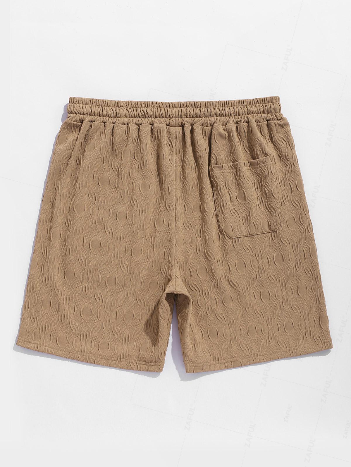 Men's Knitted Jacquard Textured Casual Drawstring Shorts Kosyway