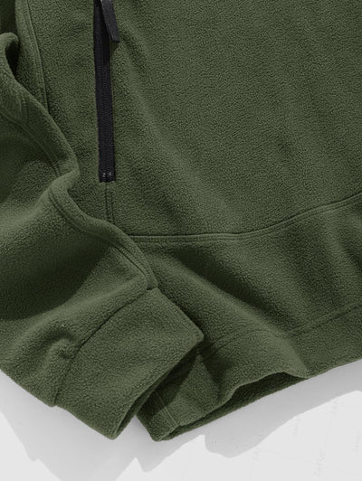 Men's Outdoor Sports Fleece Muti-pockets Long Sleeves Pullover Hoodie