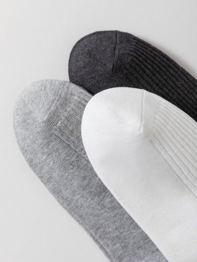 Men's Casual Solid Color Ribbed Anti-pilling Crew Socks