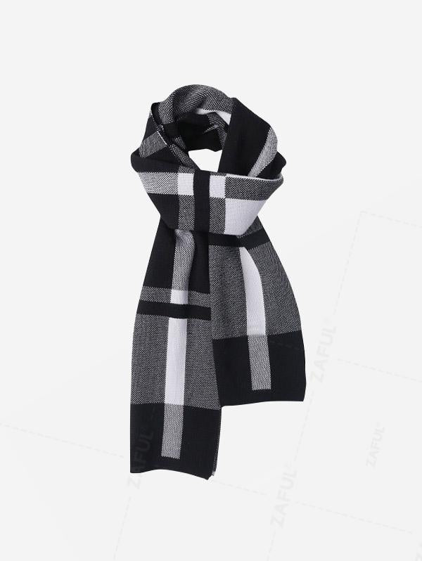 Plaid Pattern Warm Knit Scarf For Men And Women Kosyway