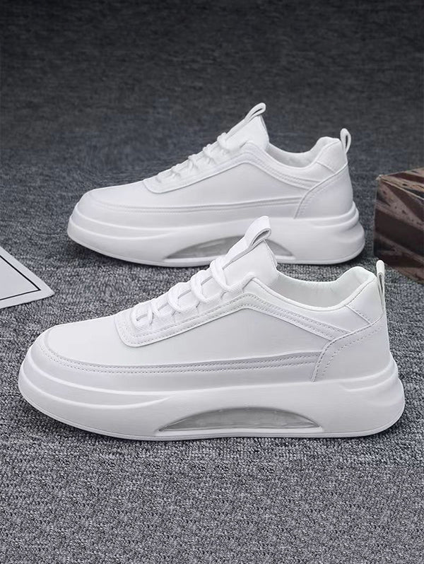 Men's Casual Solid Color Topstitching Lace Up Front Sports Shoes