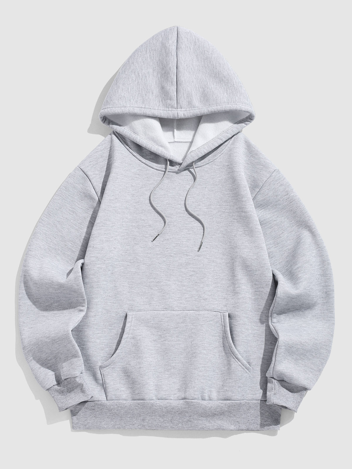 Men's Letter Figure Graphic Printed Fuzzy Fleece-lined Kangaroo Pocket Design Pullover Hoodie Kosyway