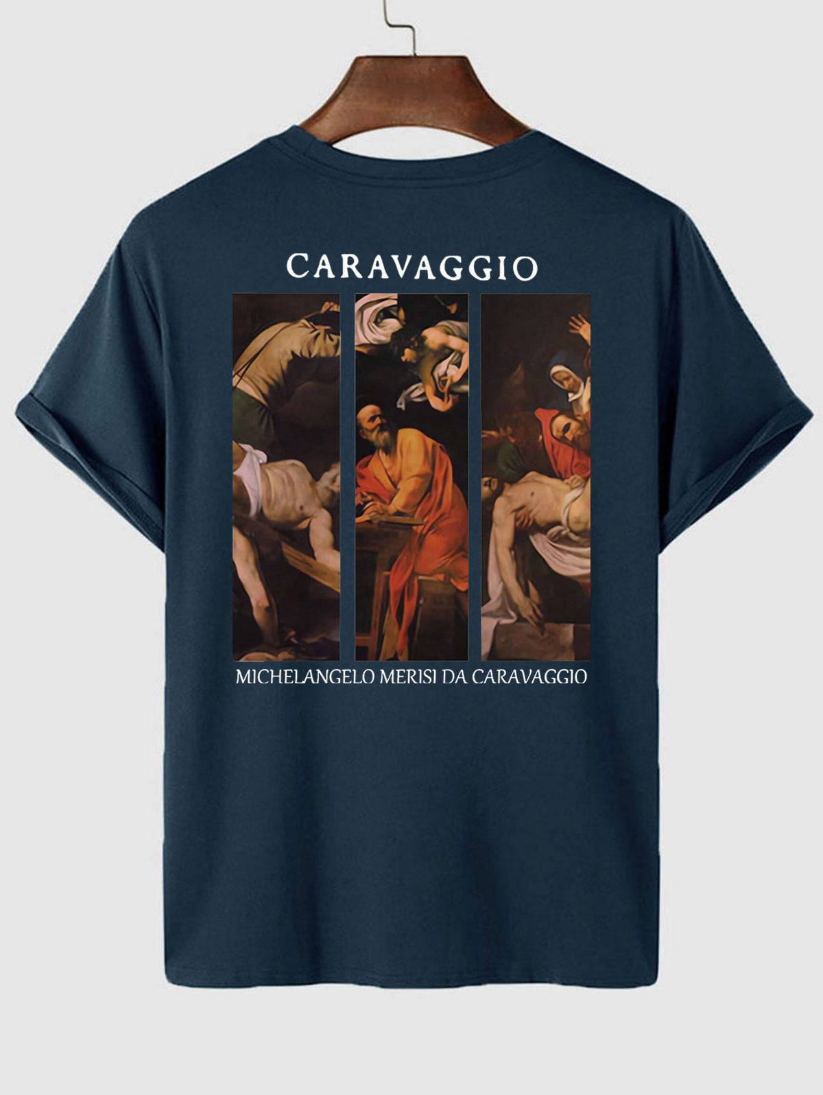 Men's Caravaggio Painting Printed Crew Neck Short Sleeves T-shirt