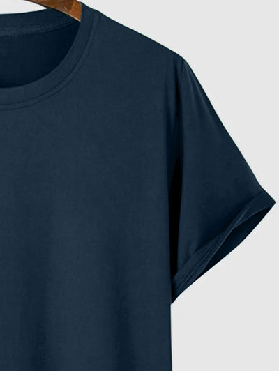Men's Casual Playing Card Spades Letter Graphic Printed Crew Neck Short Sleeves T-shirt